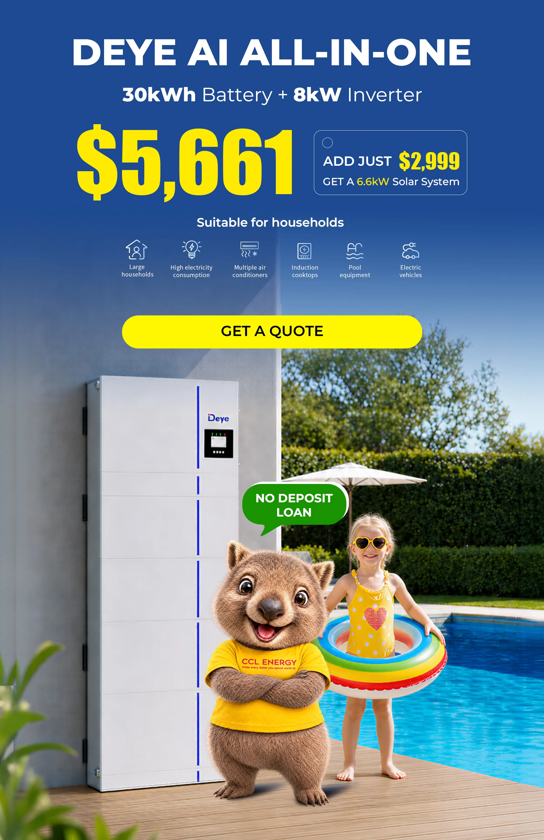 Deye AI All-in-One 30kWh battery and 8kW inverter promotional offer